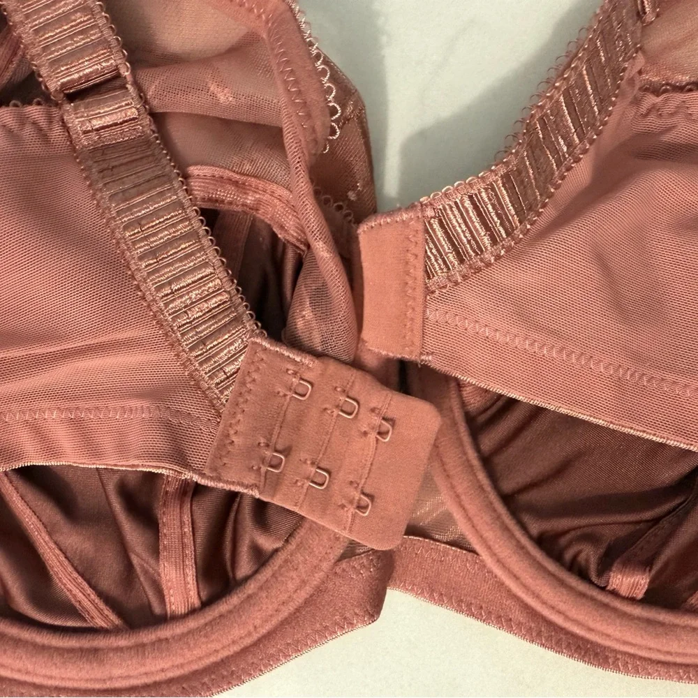 NWT Elomi Cate Full Figure Underwire Lace Cup Bra Adj Straps Rosewood 38DD - Picture 7 of 10